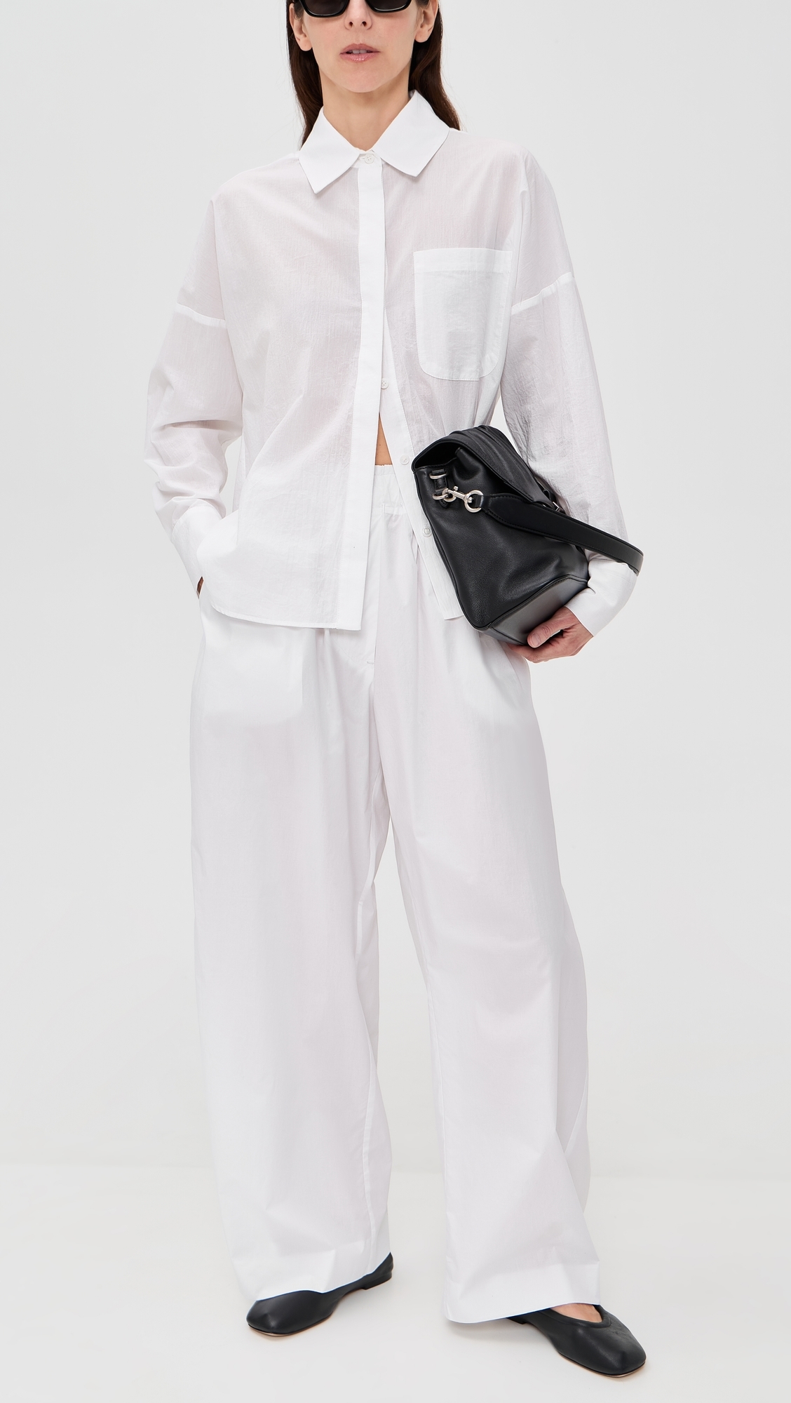 Dora Petite Popeline Trousers White