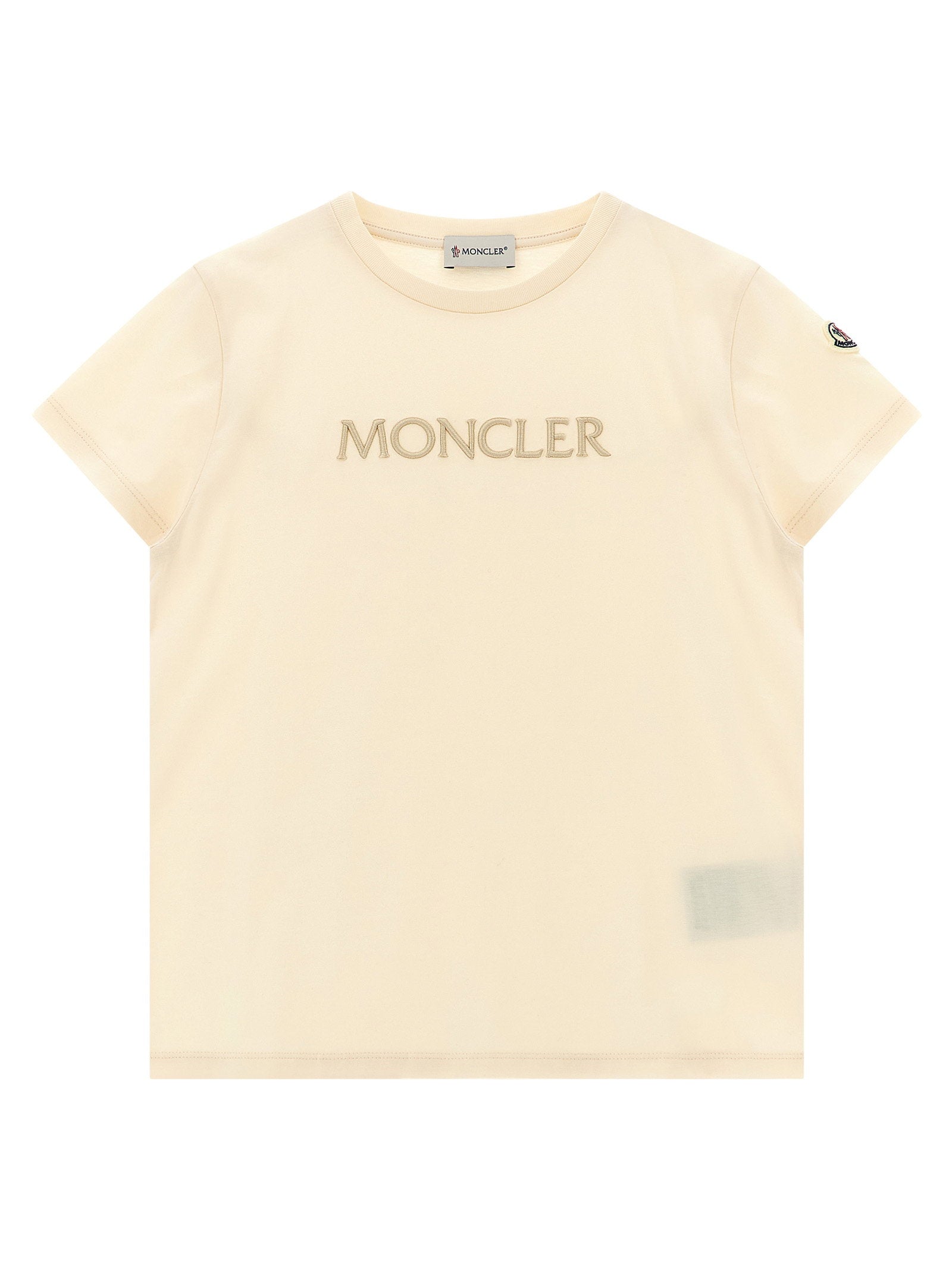 Logo-Embroidered Cotton Jersey T-Shirt — Cream