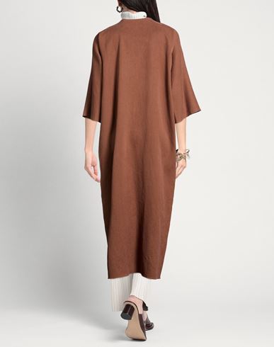 Woman Overcoat & Trench Coat Light brown Size S Linen