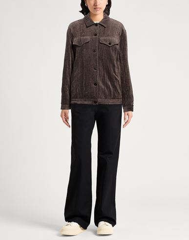 Chocolat Woman Puffer Brown Size 2 Cotton, Metal fiber