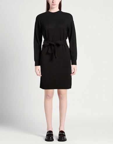 Woman Mini dress Black Size M Polyamide, Viscose, Wool, Metallic fiber, Cashmere