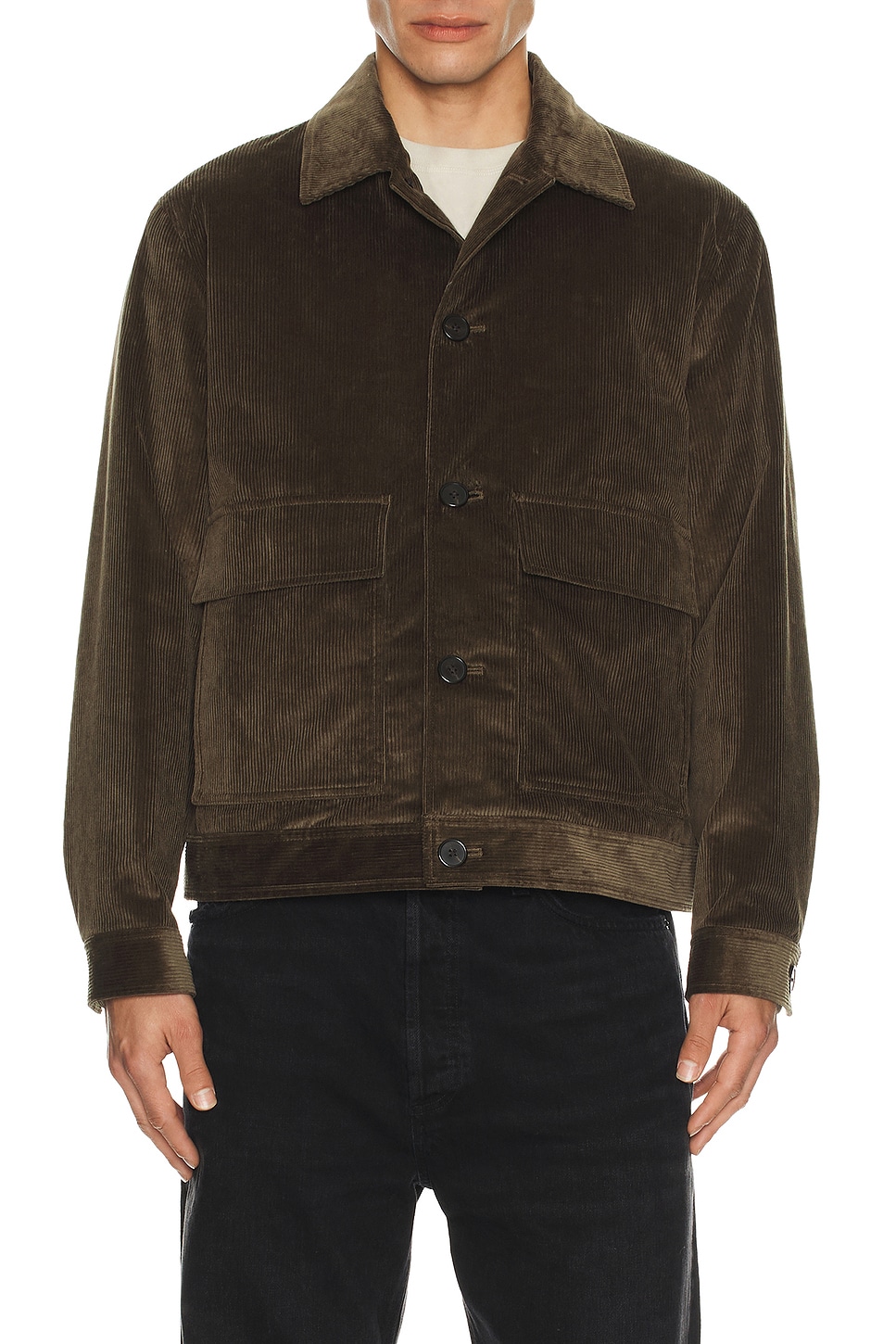 Theory Crosby Cord Jacket in Tarmac - Brown. L also in M, S, XL/1X, XXL/2X