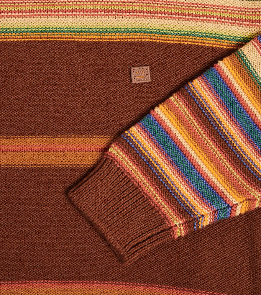 Acne Studios Kids Face Logo striped cotton sweater