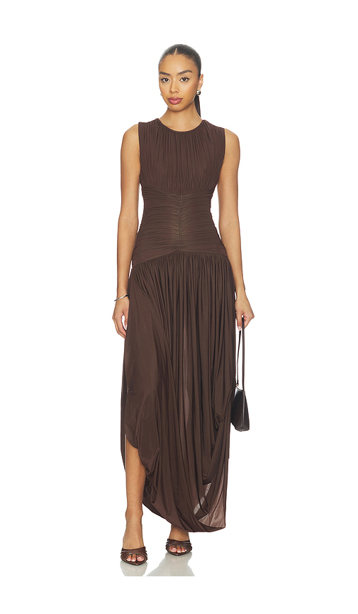 Maygel Coronel Atrio Dress in Brown. XXS/XS. Also in S/M, M/L