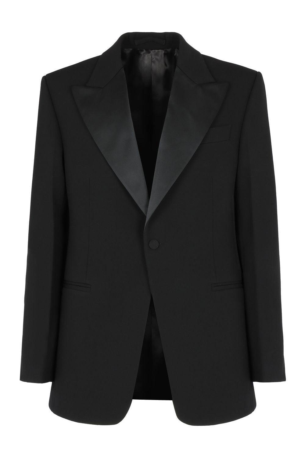 Silk Peaked Lapel Blazer