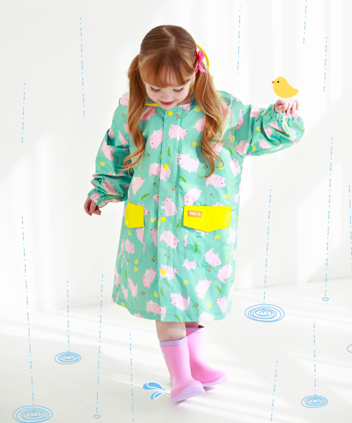 Children's Anipom Raincoat Pig