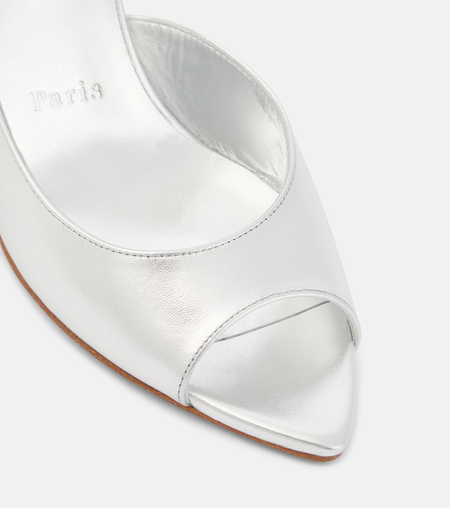Christian Louboutin Open Apostropha 80 metallic leather pumps