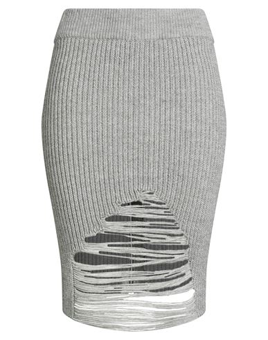 Woman Midi skirt Grey Size L Acrylic, Alpaca wool, Wool