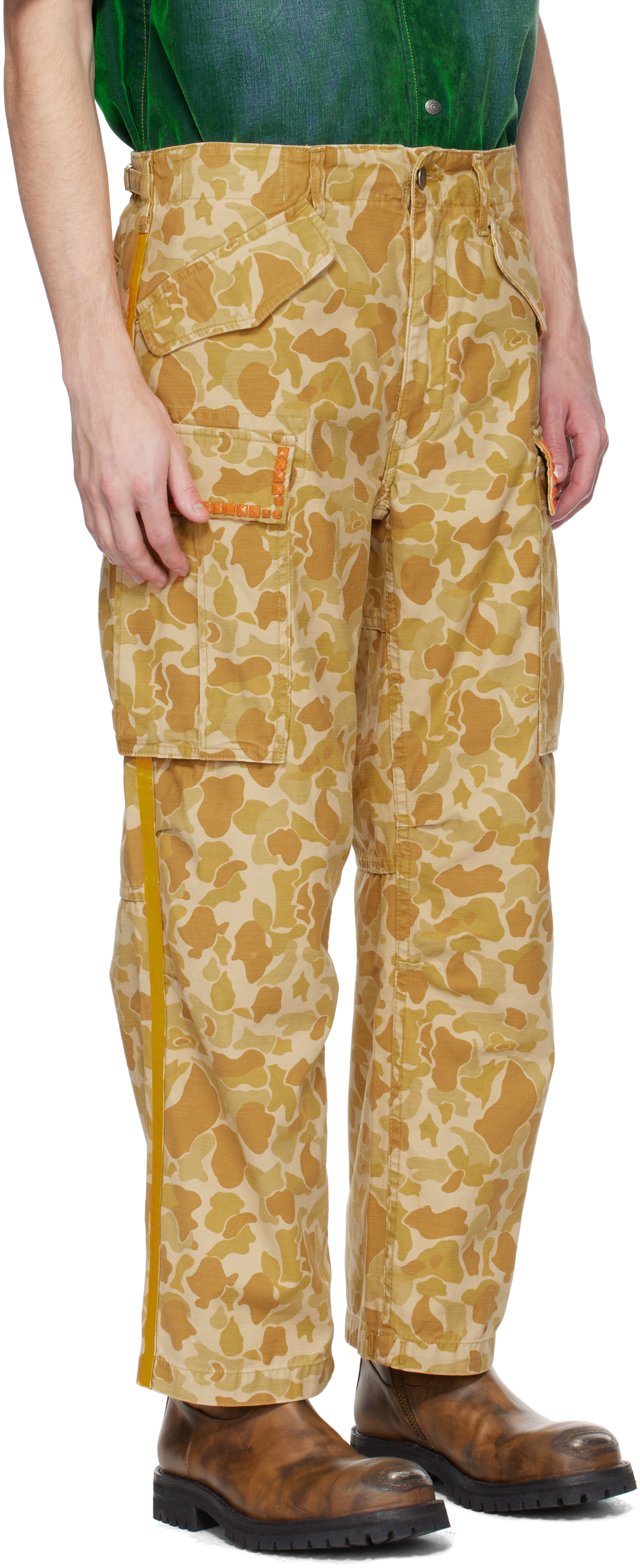 COÛT DE LA LIBERTÉ Yellow Cooper Camouflage Cargo Pants