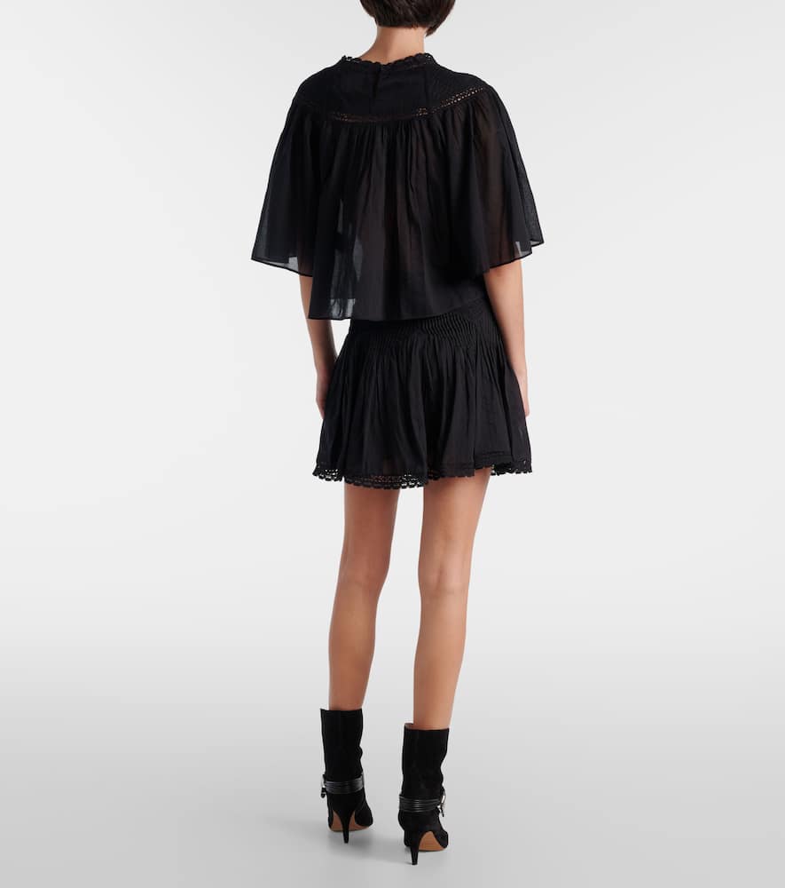 Garia lace-trimmed cotton blouse