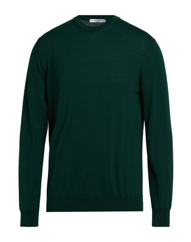 Man Sweater Dark green Size 40 Merino Wool