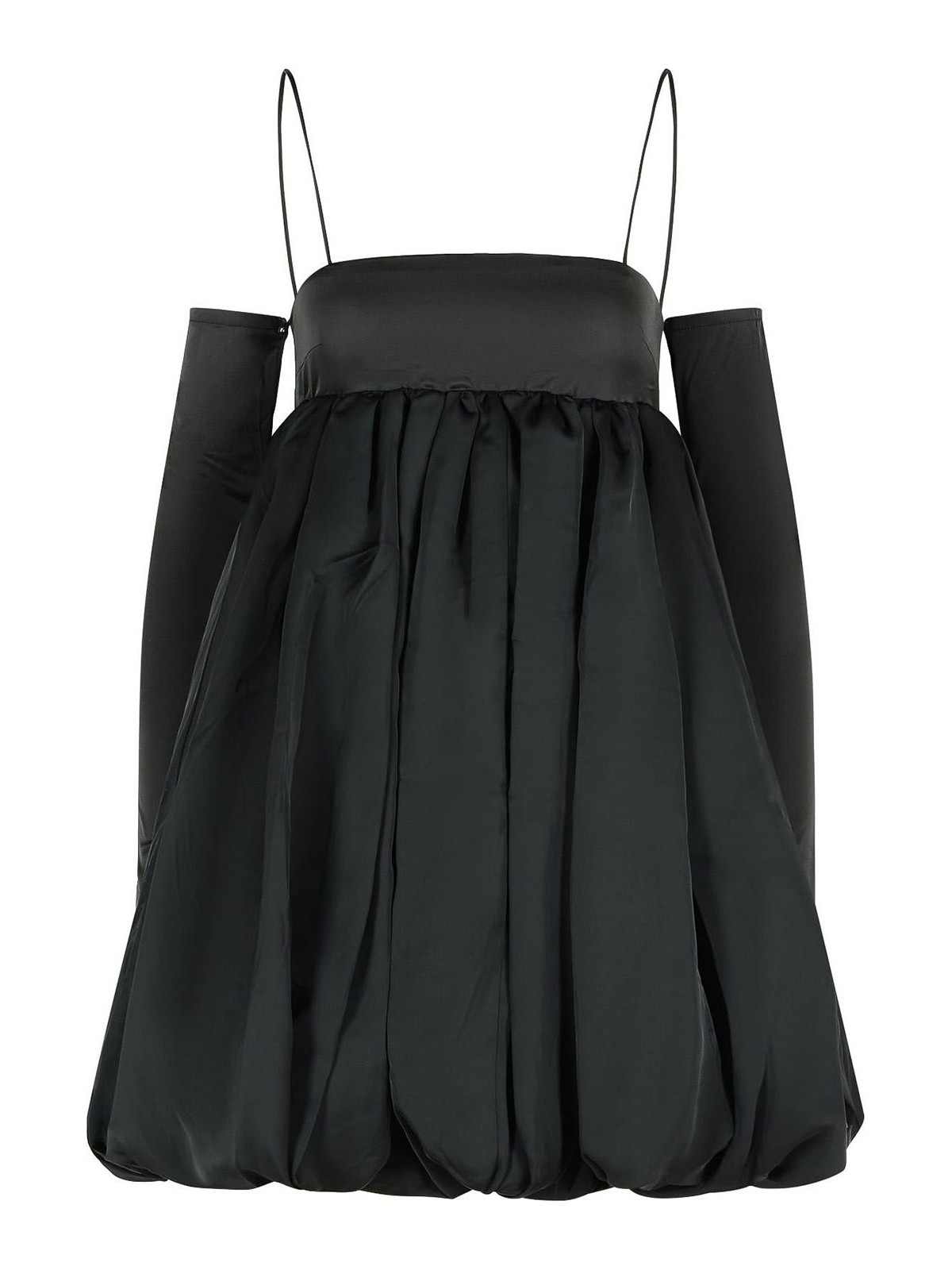 Balloon Dress In Black Polyester