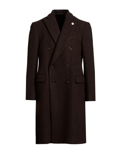 Man Coat Dark brown Size 40 Wool, Silk, Nylon, Cashmere