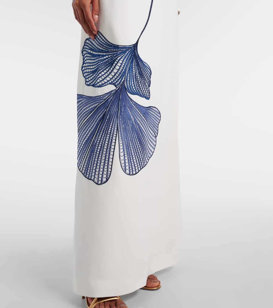 Austie embroidered crêpe gown
