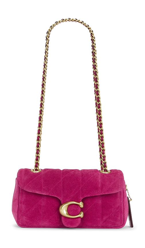 Coach Quilted Suede Tabby Shoulder Bag Fuchsia