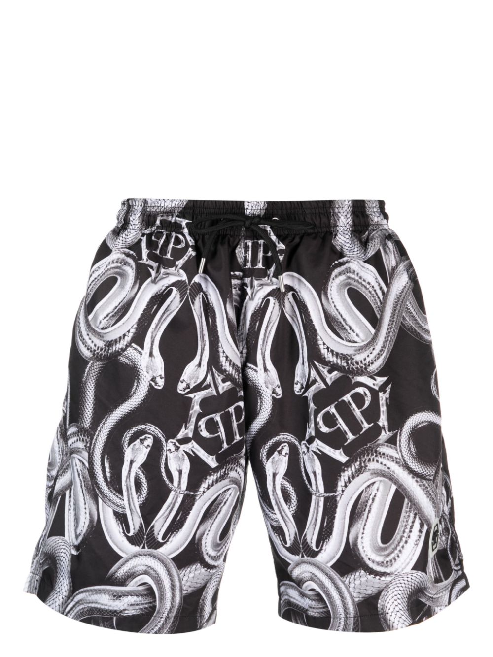 Snake logo-print swim shorts - Black