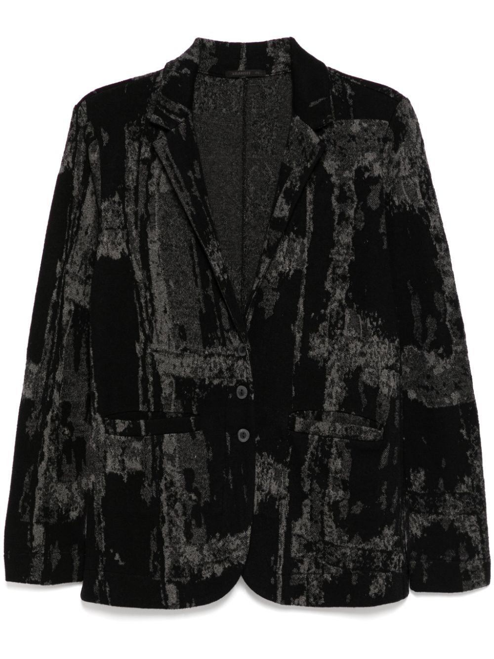 Jaquard pattern blazer - Black