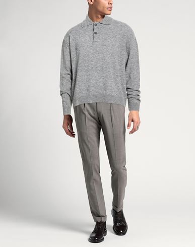 Man Sweater Grey Size 36 Baby alpaca wool, Polyamide, Virgin Wool
