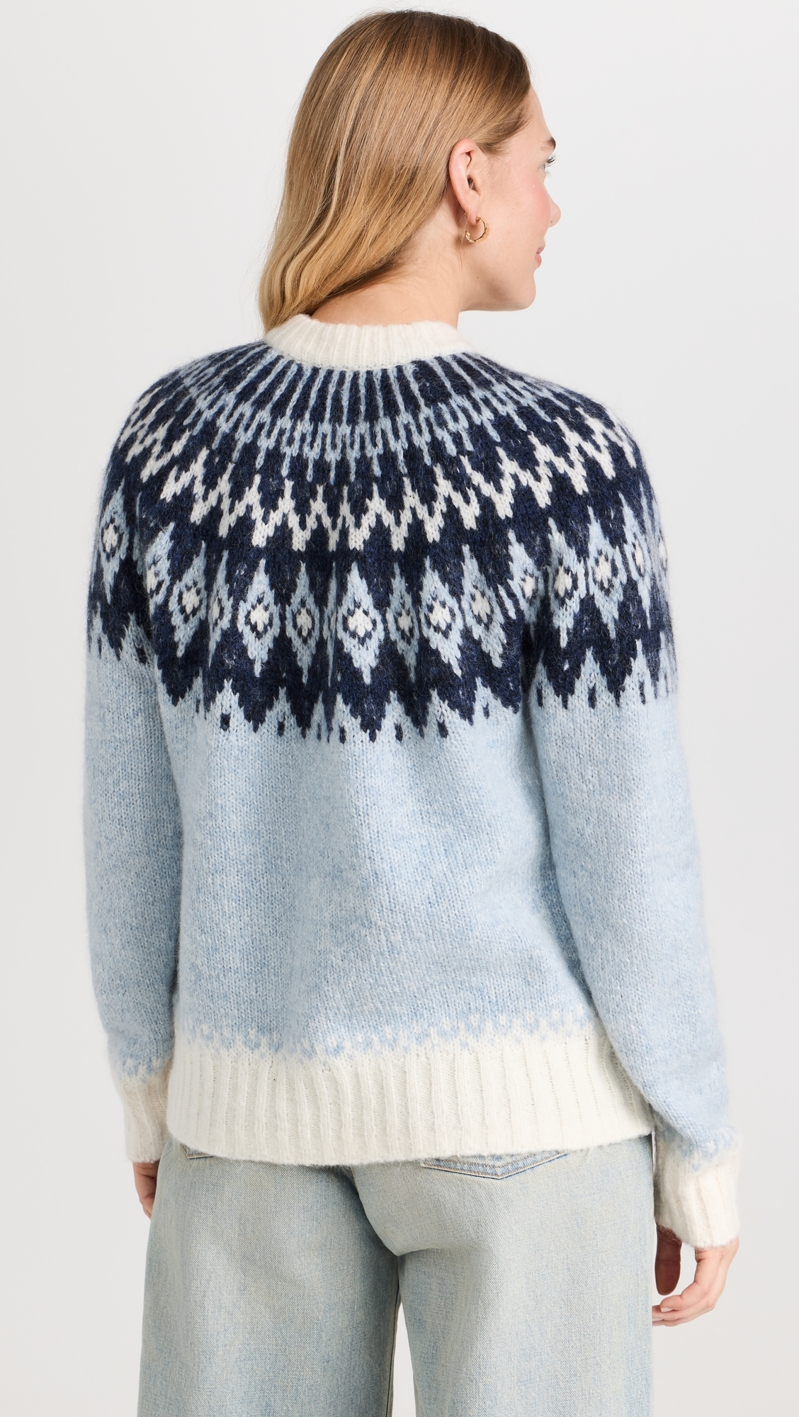 Ashwood Fair Isle Cardigan Frosty Blue Combo