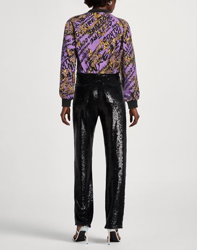 Versace Jeans Couture Woman Sweatshirt Purple Size L Cotton, Elastane