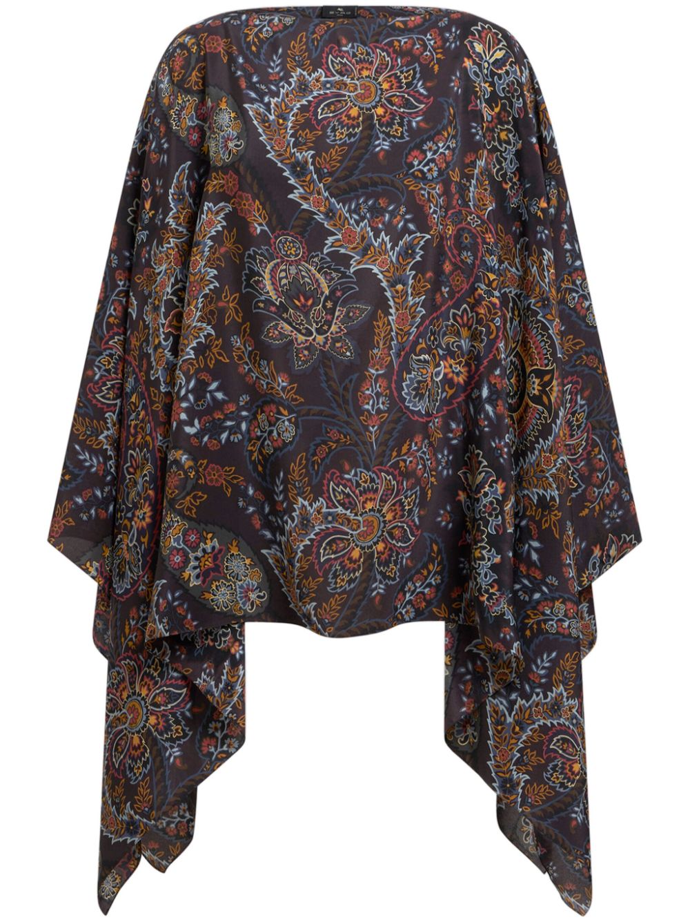 Printed silk kaftan - Blue
