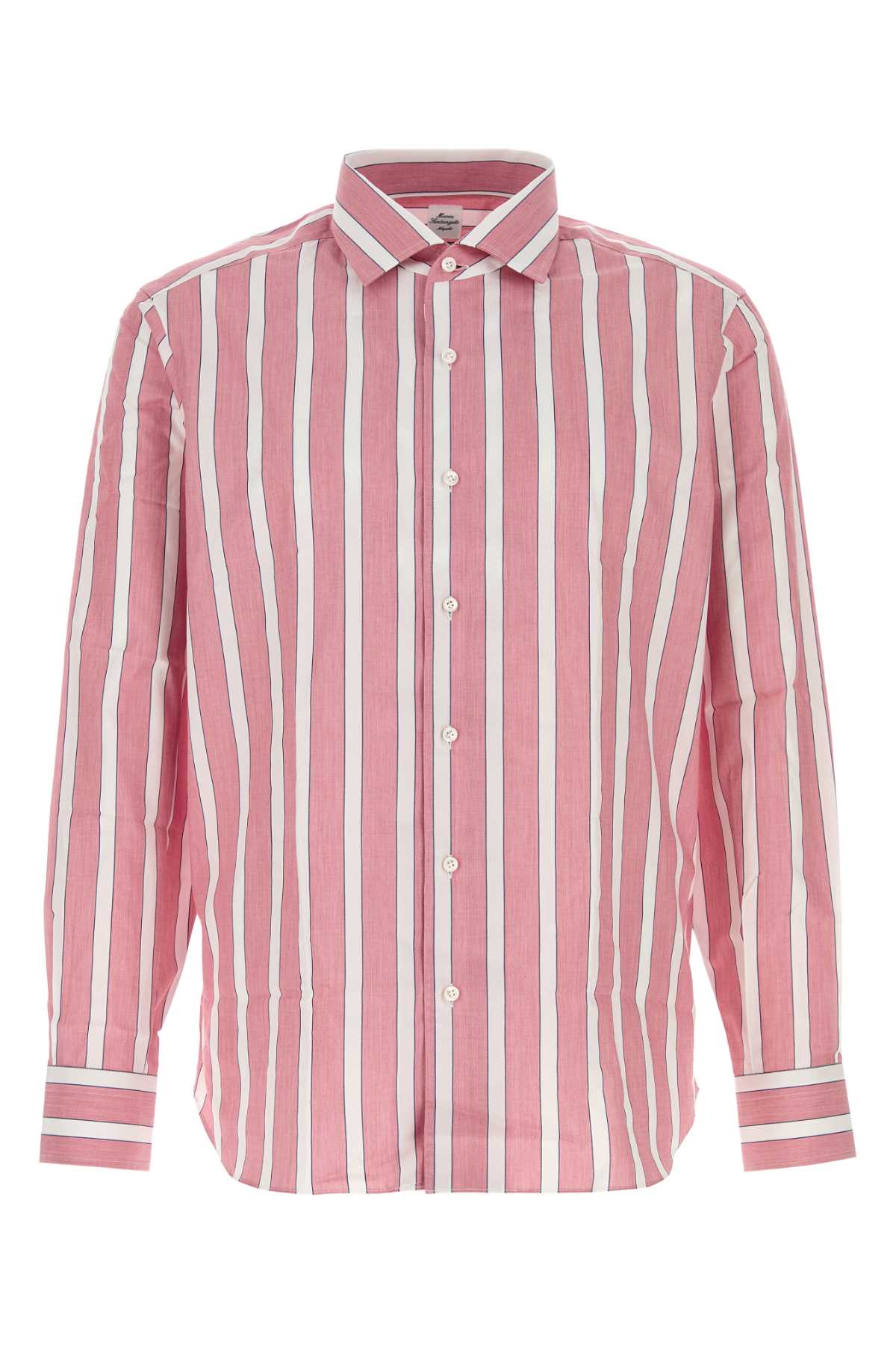 Striped Poplin Shirt — Pink