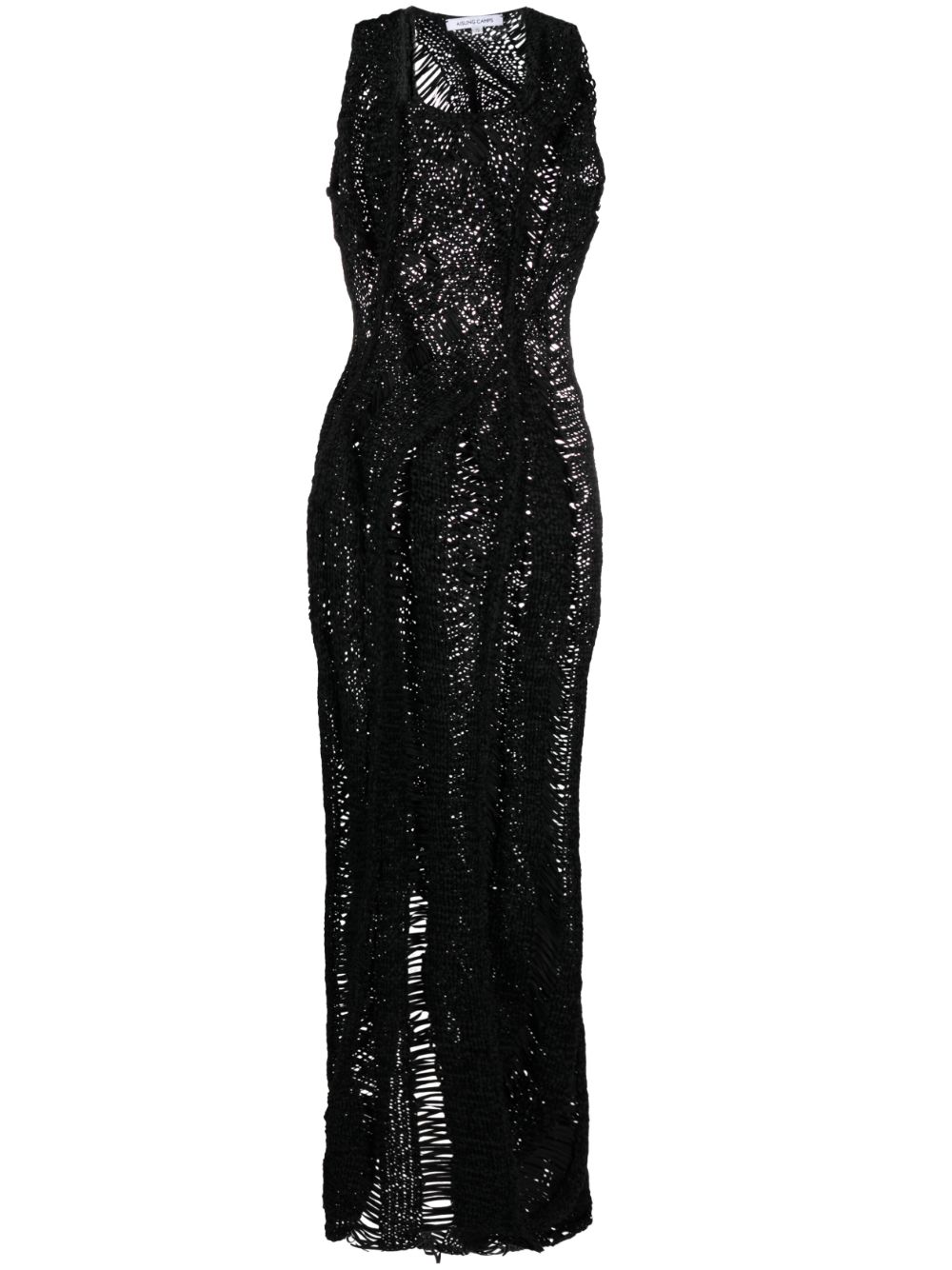 Kapok open-knit maxi dress - Black