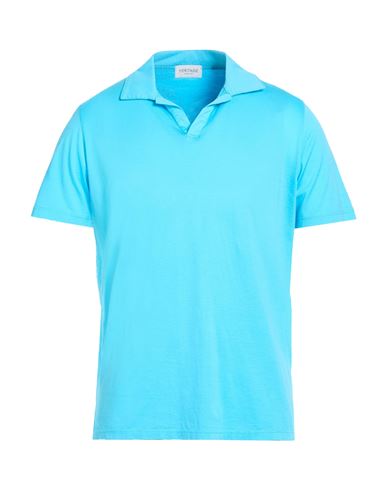 Man Polo shirt Azure Size 42 Cotton