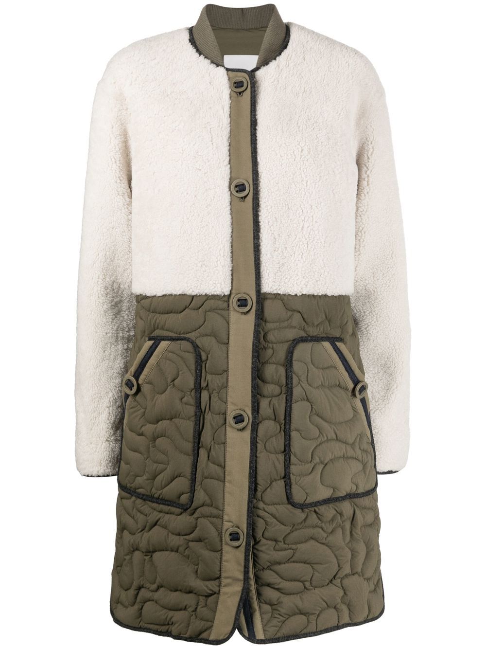 Button-fastening coat - Neutrals