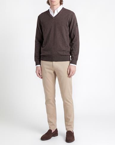 Man Sweater Dark brown Size L Virgin Wool