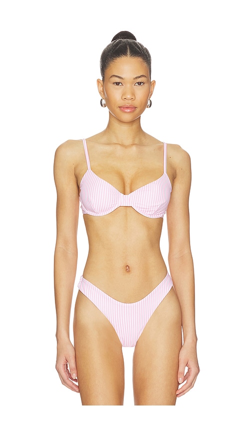 MORE TO COME Bella Bikini Top in Pink,White. - XL also in S
