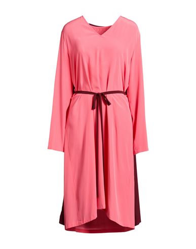 Woman Midi dress Burgundy Size 10 Polyester, Silk
