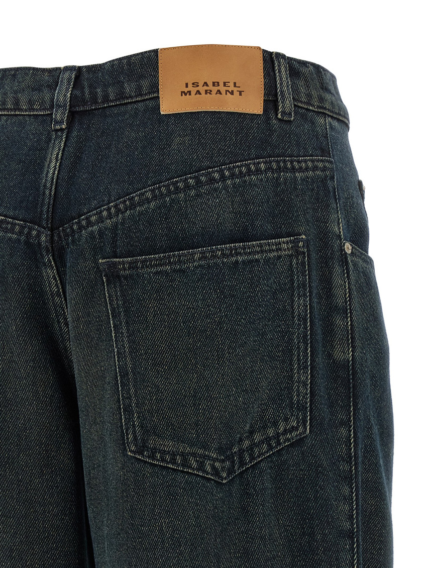 Rodayna Blue Jeans With Logo Patch On The Rear In Denim Woman