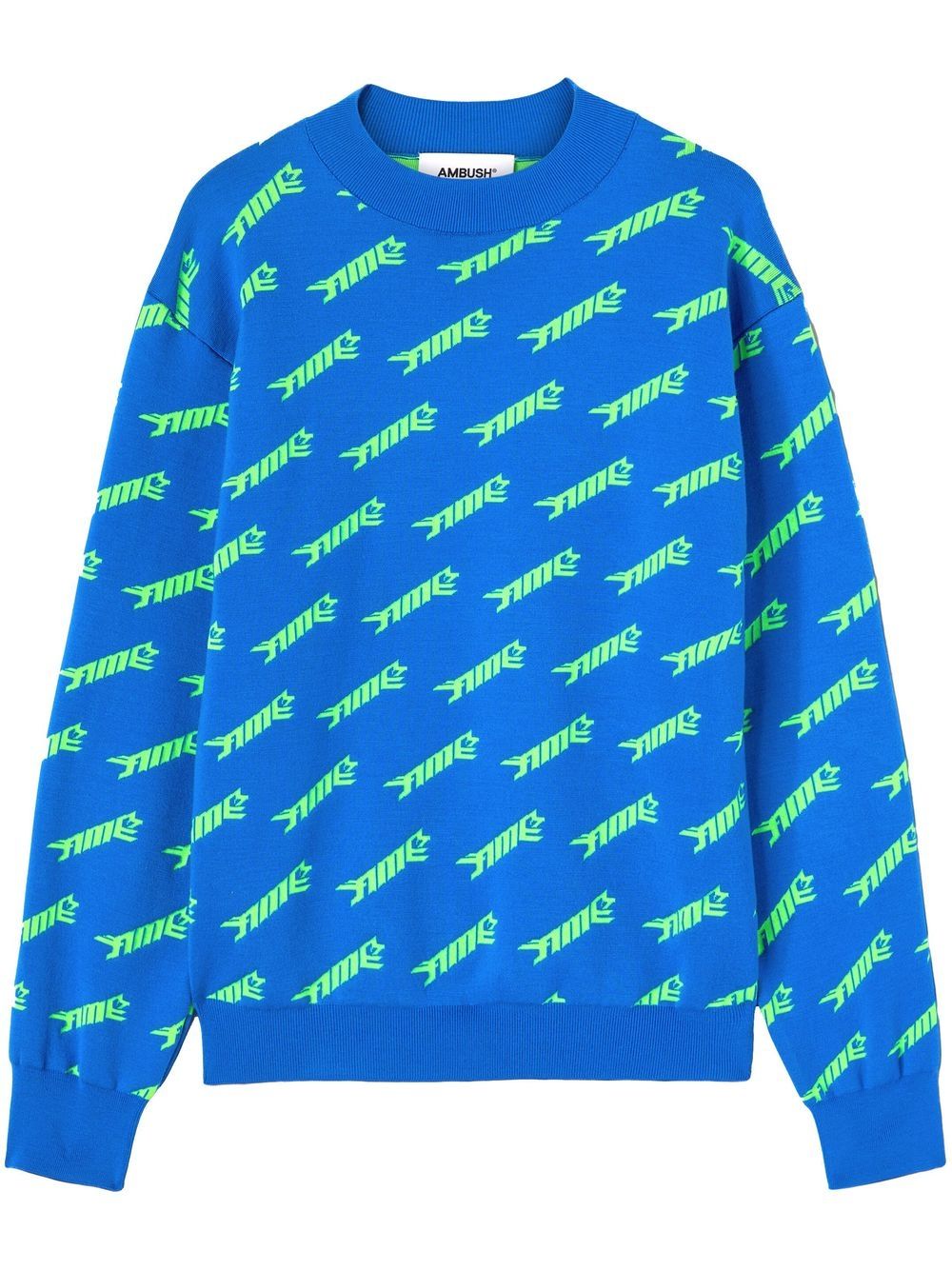 Logo-intarsia crew-neck jumper - Blue