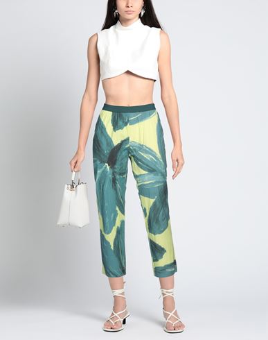 Liviana Conti Woman Pants Lime green Size 2 Cotton, Polyamide, Elastane