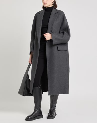 Max Mara Woman Coat Grey Size 4 Virgin Wool, Cashmere