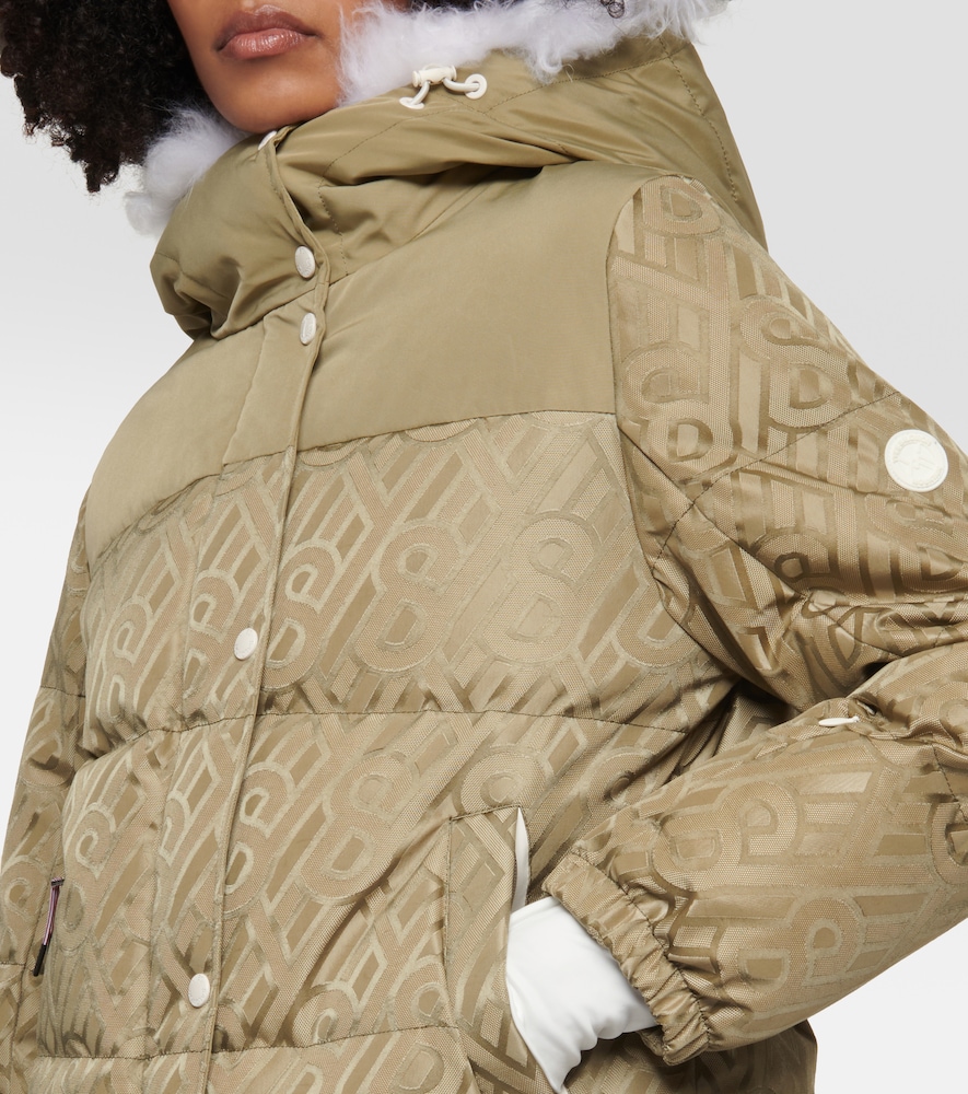 Logo shearling-trimmed down jacket