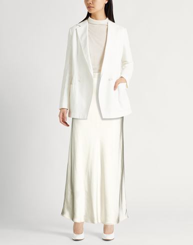 Woman Maxi skirt Off white Size 8 Polyester