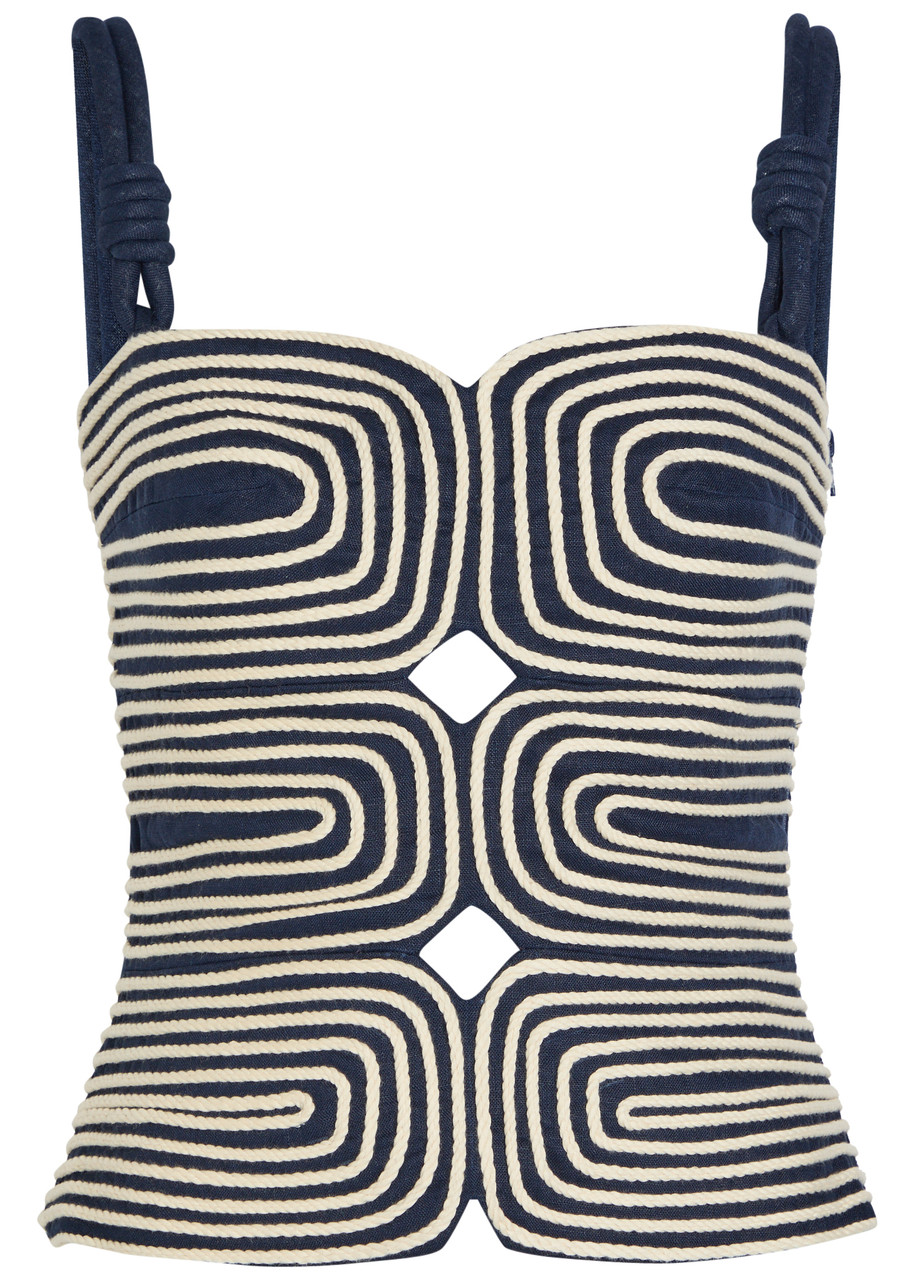 Marea Rope-effect Linen top