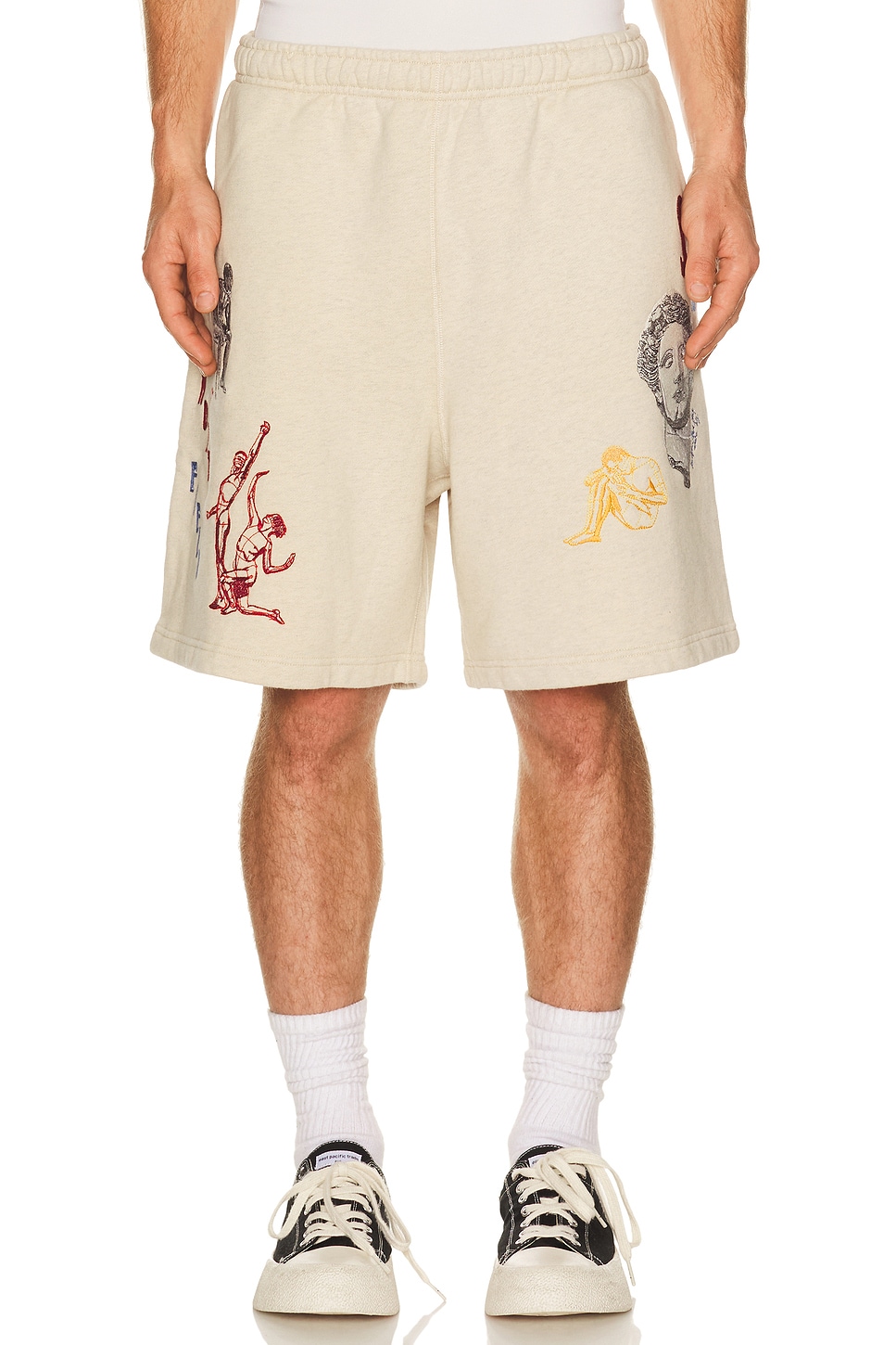 Samuel Zelig Northfield Sweatshort in Oatmeal Grey - Beige. M also in L, XL/1X