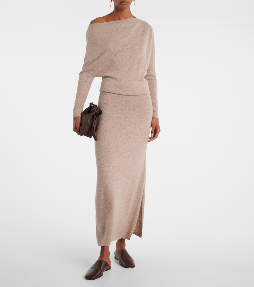 Kasos draped cashmere maxi dress