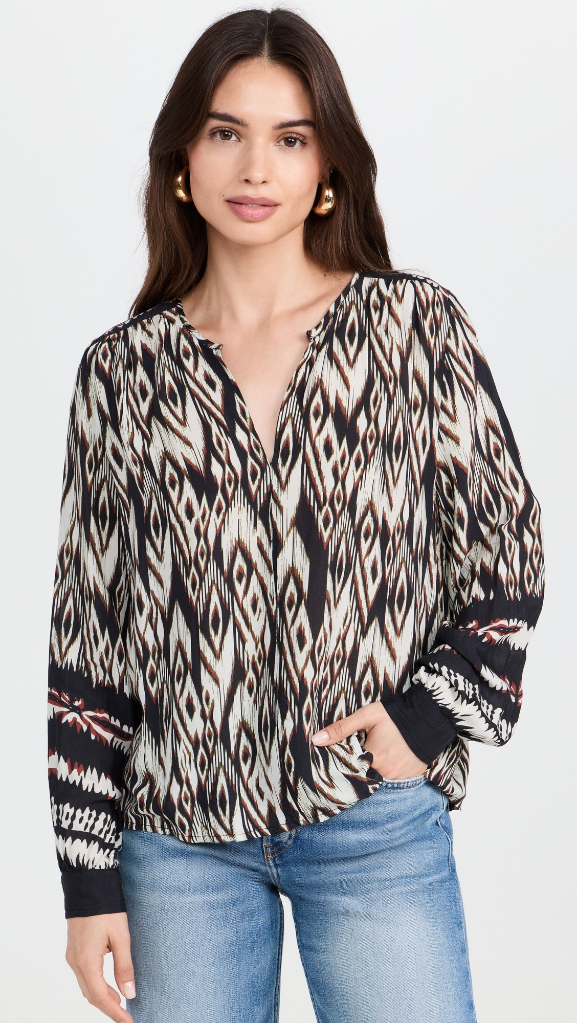 Abrielle Blouse Black/Ecru