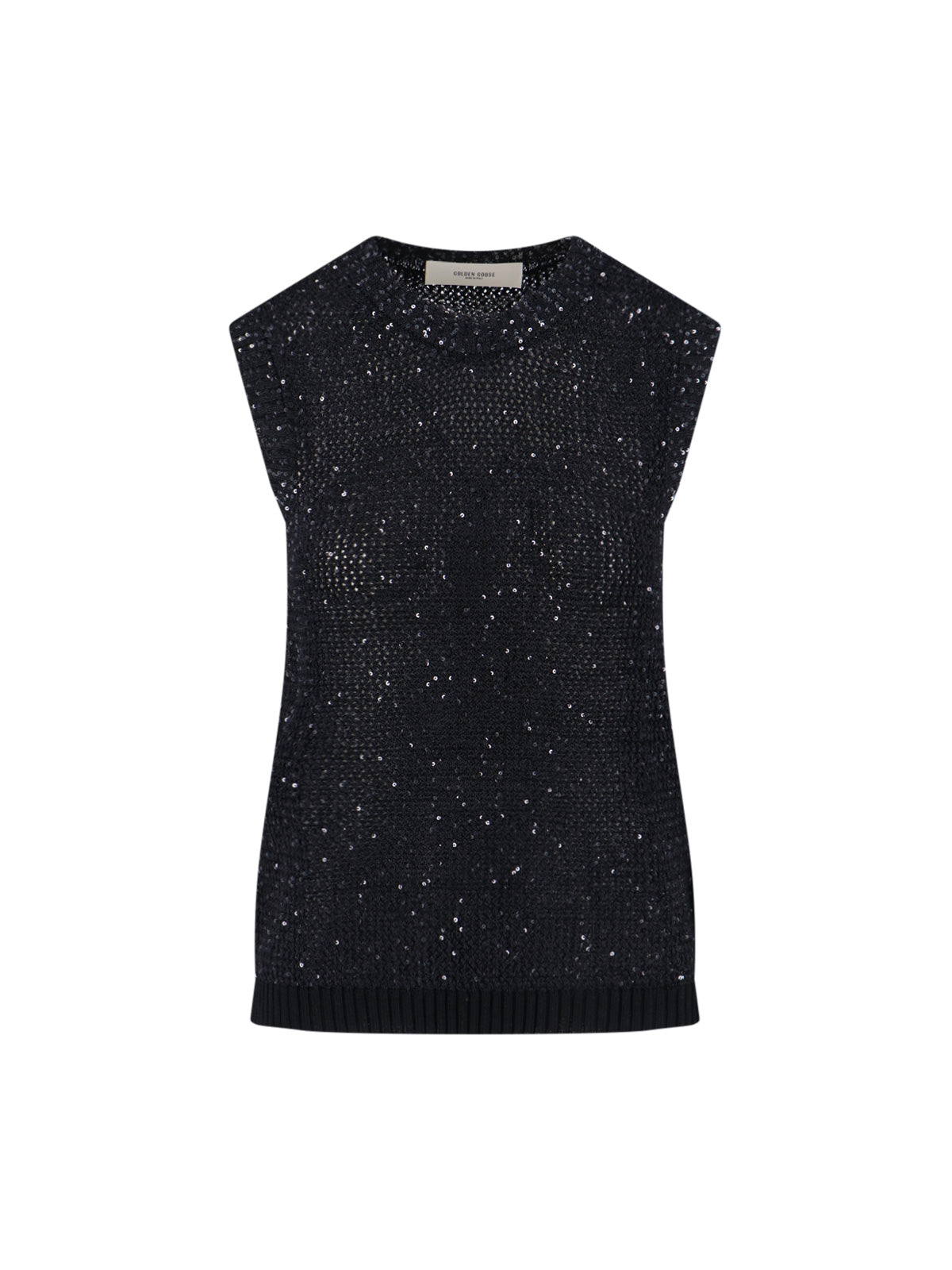 Ribbed Knit Top with Cotton Contrast