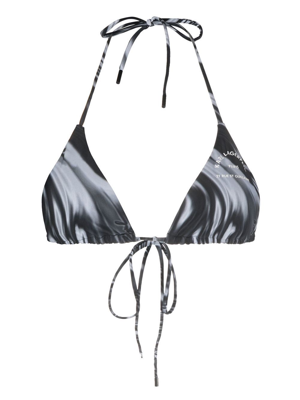 21 Rue St-Guillaume printed bikini top - Black