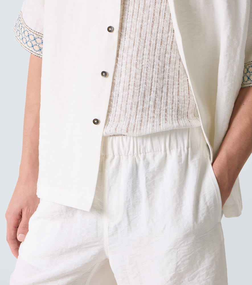 Crochet-trimmed Bermuda shorts