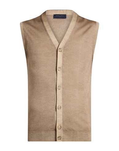 Man Cardigan Sand Size S Merino Wool