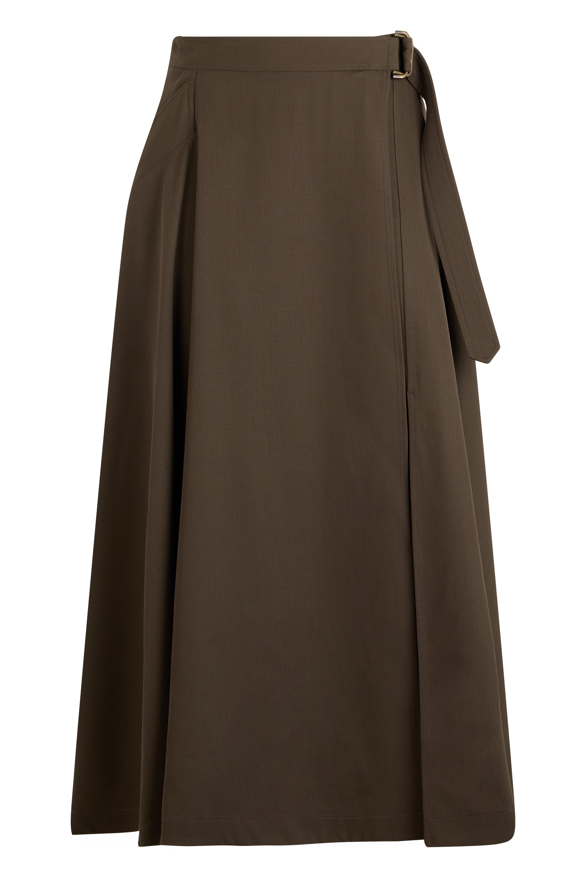 Long Wool Gabardine Skirt