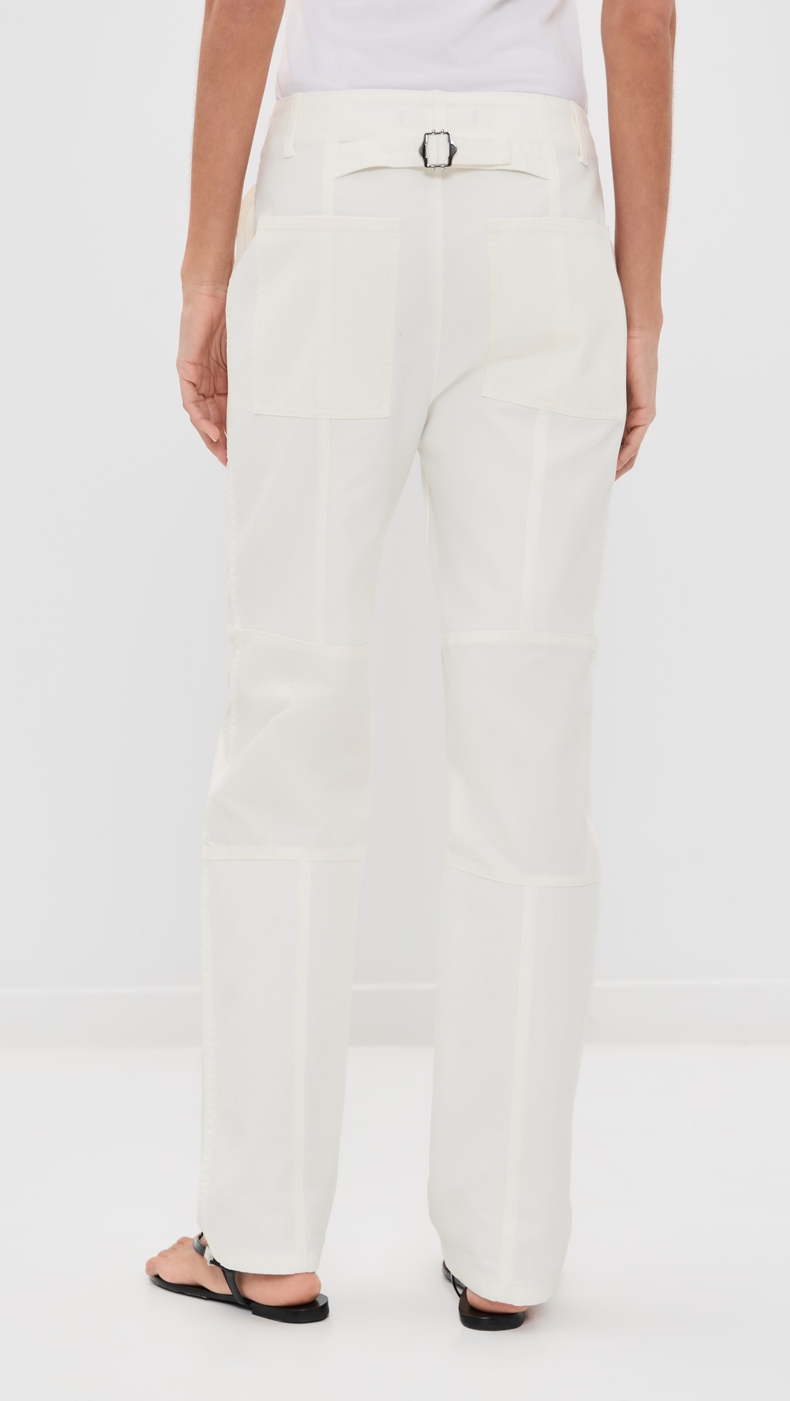 Patchwork Twill Cargo Fischer Jeans White