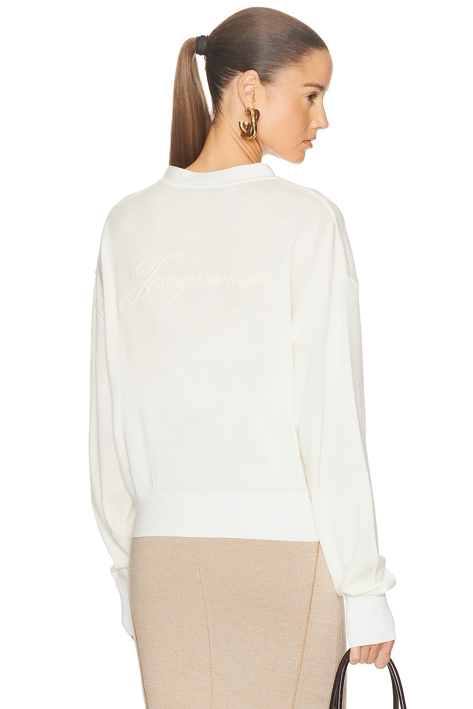 JACQUEMUS Le Cardigan Brode in Dark Grey - Charcoal. 34 also in