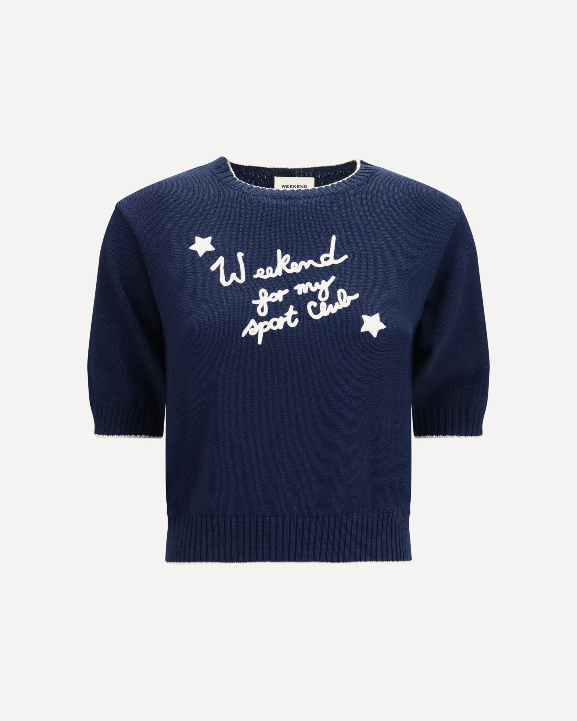Cotton knit Sweater with embroidery Female S